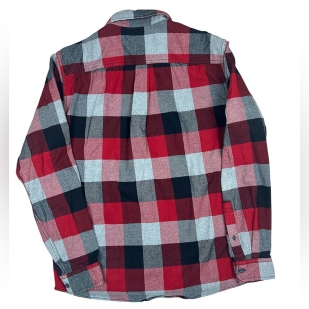 Eddie Bauer Flannel Shirt Men’s Medium Red Black Gray Buffalo‎ Plaid Classic fit - Picture 5 of 7